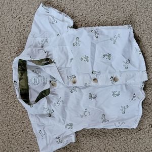 Dino Palm Tree Collar Shirt, 12 months